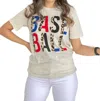 Spirit To A Tee Baseball Leopard Tee In Heather Oatmeal In Multi