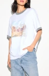 Spiritual Gangster Above Me Boyfriend Ringer Graphic T-shirt In White