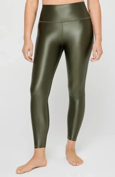 Spiritual Gangster Ada High Gloss Leggings In Spruce