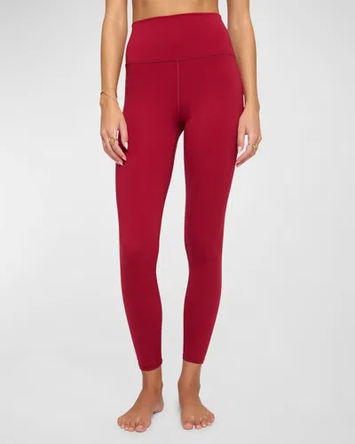 Spiritual Gangster Ada High-waist Dream Tech 7/8 Leggings In Burgundy