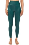 Spiritual Gangster Ada High Waist Wet Look Leggings In Deep Forest