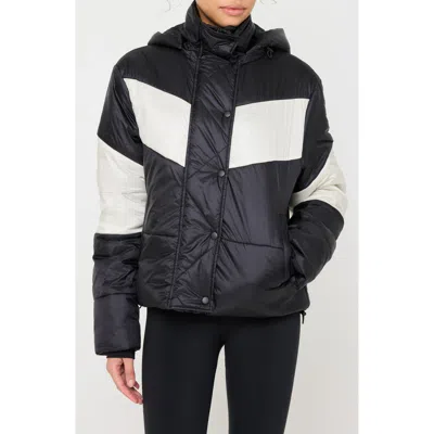 Spiritual Gangster Aero Hooded Puffer Jacket In Black