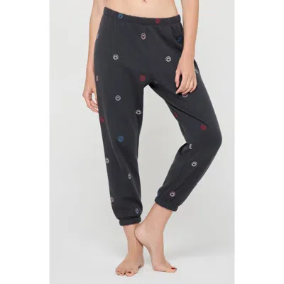 Spiritual Gangster All Smiles Luna Cozy Crop Sweatpants In Vintage Black