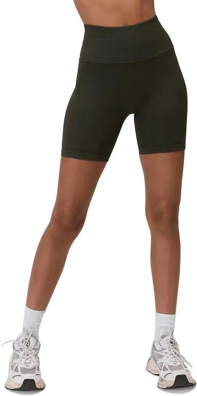 Spiritual Gangster Amara Wide Rib Biker Shorts In Leaf In Green