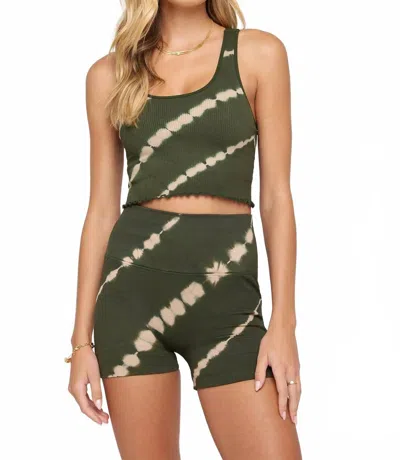 Spiritual Gangster Amor Tie Dye Crop Tank In Loden Tie Dye In Multi