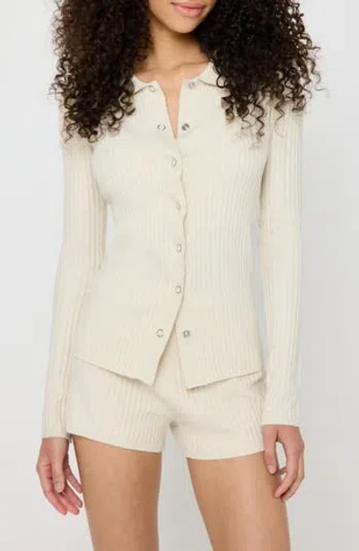 Spiritual Gangster Aster Rib Snap Front Cardigan In Brown