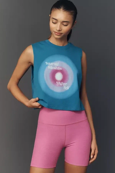 Spiritual Gangster Aura Crop Tank Top In Blue
