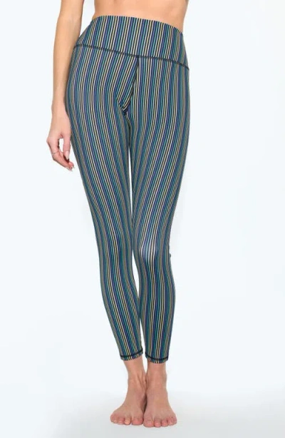 Spiritual Gangster Aura Lotus Stripe 7/8 Leggings In Blue