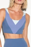 Spiritual Gangster Aura Strappy Longline Sports Bra In Blue