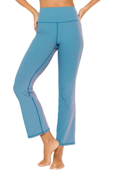Spiritual Gangster Auralight Ribbed Slim Flare Leggings In Blue