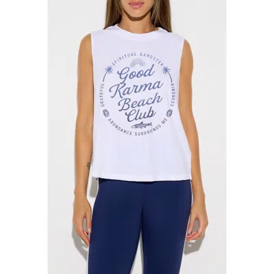 Spiritual Gangster Beach Club Vibe Muscle Tank In Blue
