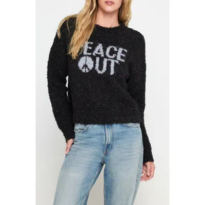 Spiritual Gangster Beatrice Peace Out Alpaca & Wool Blend Sweater In Black