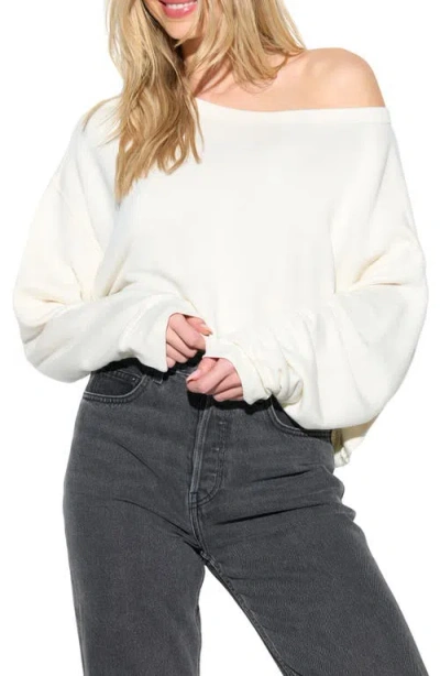 Spiritual Gangster Bella Off The Shoulder Sweatshirt In Neutral