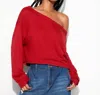 Spiritual Gangster Bella Off The Shoulder Sweatshirt In Red