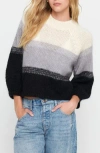 Spiritual Gangster Blythe Colorblock Sweater In Gray