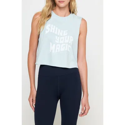 Spiritual Gangster Callie Shine Your Magic Crop Tank In Blue