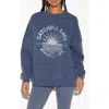 Spiritual Gangster Catching Rays Oversize Cotton Graphic Sweatshirt In Blue