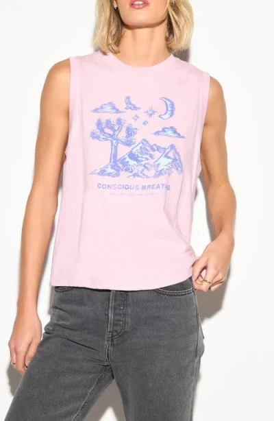 Spiritual Gangster Conscious Breath Vibe Graphic Tank In Pink
