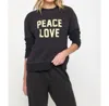 Spiritual Gangster Crackle Peace Forever Crew Sweater In Grey In Black