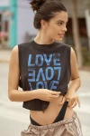 Spiritual Gangster Crawford Crop Tank Top In Grey