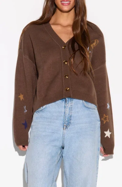 Spiritual Gangster Divine Eye Delaney Cardigan In Brown