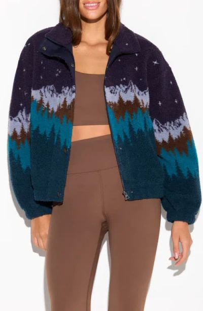 Spiritual Gangster Dusk Amari Faux Shearling Jacket In Multi