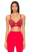Spiritual Gangster Eden Twist Front Bra In Rosewood & Ruby Red