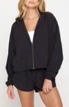 SPIRITUAL GANGSTER ELANA CROP ZIP WOVEN ACTIVE JACKET