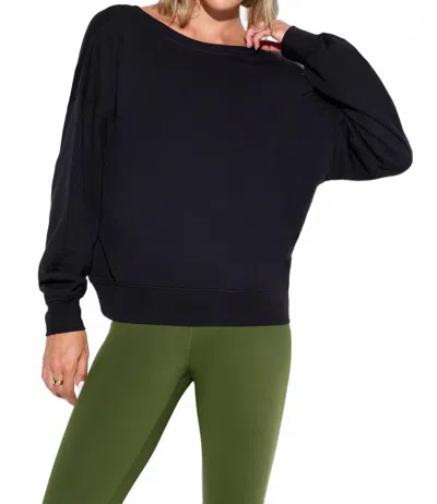 Spiritual Gangster Elysian Pull Over Sweater In Black In Blue
