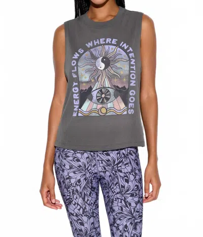 Spiritual Gangster Energy Flow Vibe Tank Top In Vintage Black