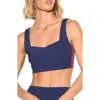 Spiritual Gangster Ezra Longline Sports Bra In Blue
