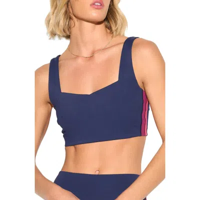 Spiritual Gangster Ezra Longline Sports Bra In Blue