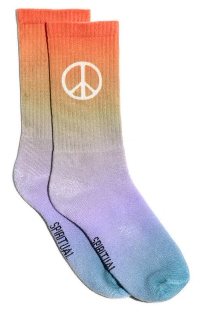 Spiritual Gangster Find Peace Crew Socks In Multi