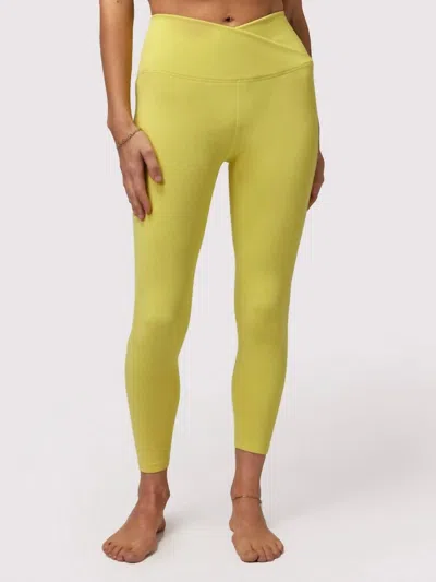 Spiritual Gangster Front Wrap Seamless Leggings In Chartreuse In Multi
