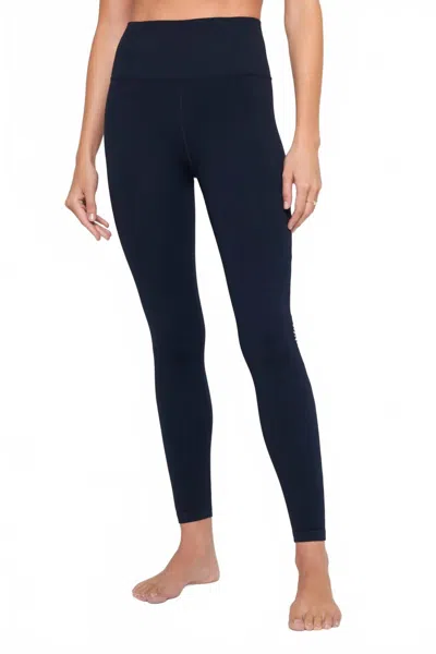 Spiritual Gangster Golden Icon Jacquard Leggings In Midnight Navy In Blue