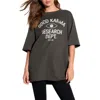 Spiritual Gangster Good Karma Cotton Graphic Boyfriend T-shirt In Gray