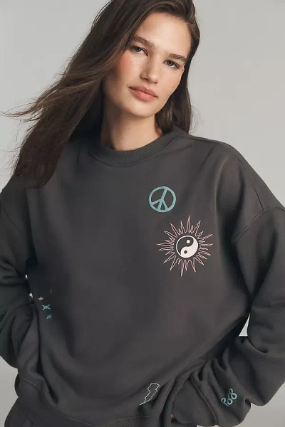 Spiritual Gangster Good Vibes Roam Crew-neck Sweatshirt In Black