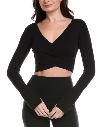 Spiritual Gangster Hadley Wrap Crop Top In Black