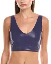 Spiritual Gangster Harlow High Gloss Crop Tank In Blue