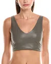Spiritual Gangster Harlow High Gloss Crop Tank In Green