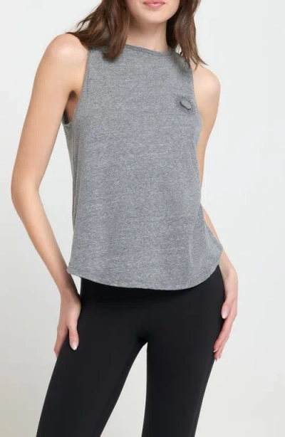 Spiritual Gangster Harmony Jade Muscle Tank In Heather Grey