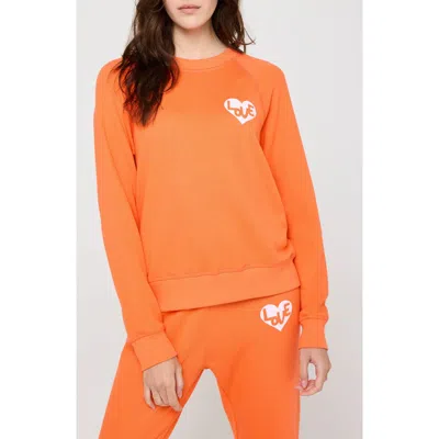 Spiritual Gangster Heart Forever Graphic Sweatshirt In Orange