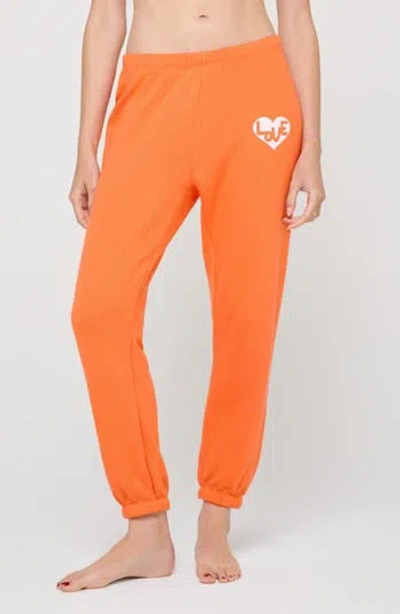 Spiritual Gangster Heart Luna Cotton & Modal Sweatpants In Red