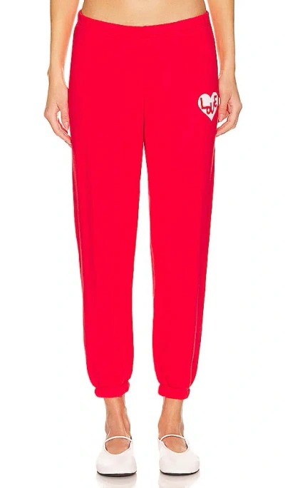 Spiritual Gangster Heart Luna Sweatpant In 宝石红