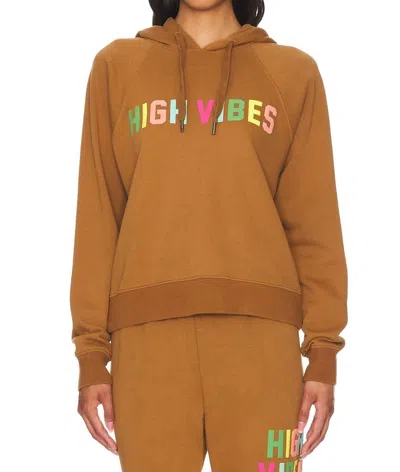 Spiritual Gangster High Vibes Harper Crop Hoodie In Dolce In Brown