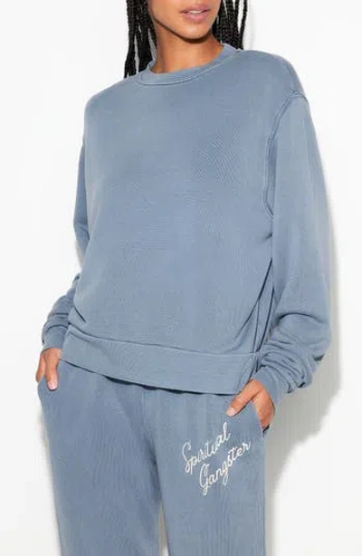 Spiritual Gangster Insignia Bardot Sweatshirt In Blue