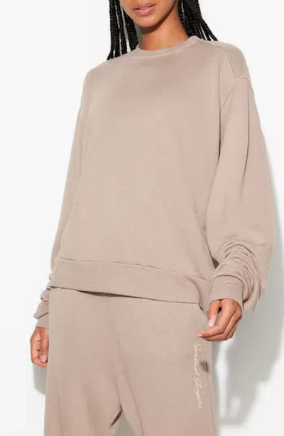 Spiritual Gangster Insignia Bardot Sweatshirt In Brown