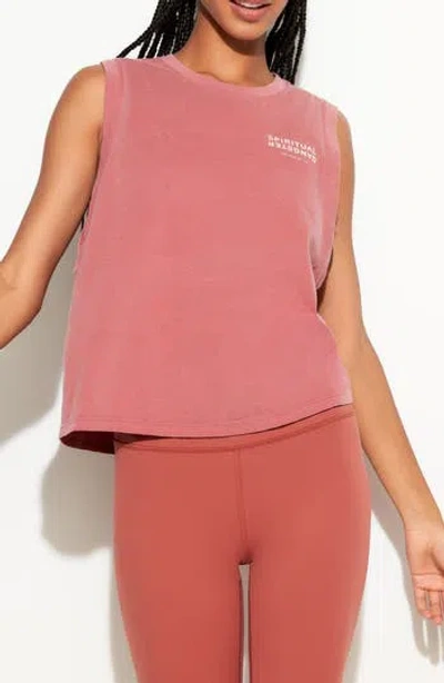 Spiritual Gangster Jagger Cotton Crop Tank In Brown