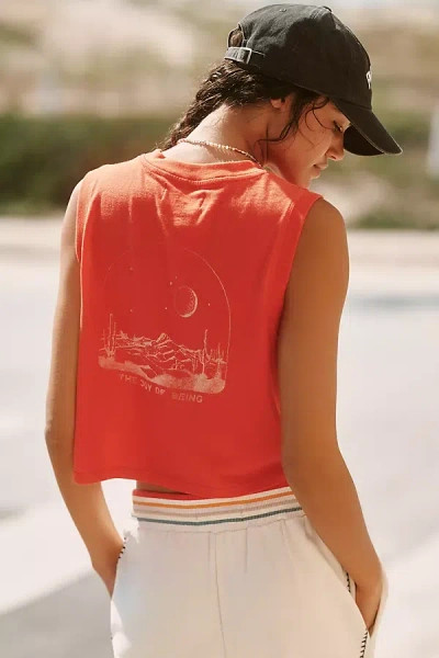 Spiritual Gangster Joy Spirit Crop Tank Top In Red