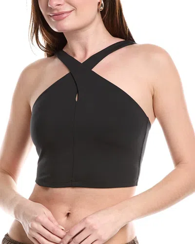 Spiritual Gangster Jules Cross Neck Crop Tank In Black